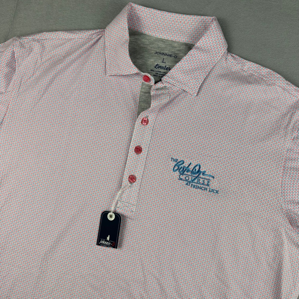 Johnnie-O Linxter Polo Shirt Mens Large Dahlia Pete Dye French Lick Golf NEW